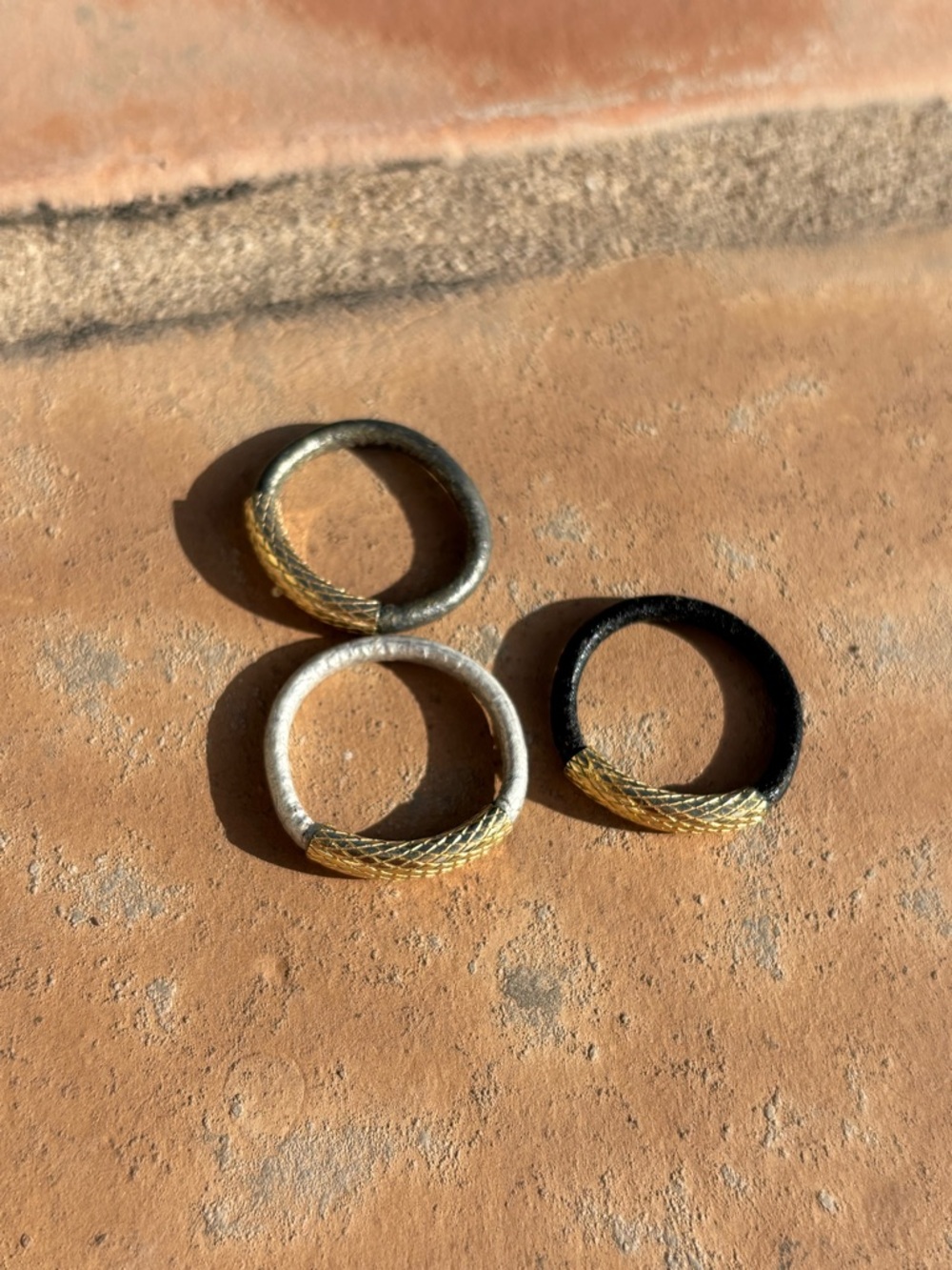Set of 3 Leather Rings